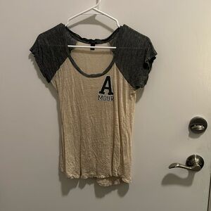 JCREW gray and cream crewneck tee in xxs